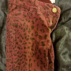 Red Leopard Print Jeans